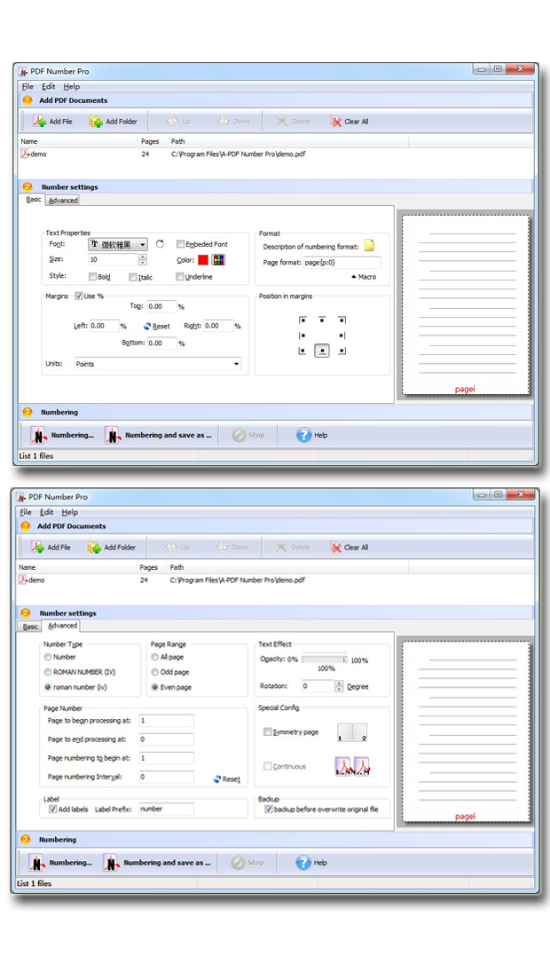 Windows 7 Easy PDF Number Pro 1.5 full