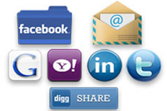 share flipbook via e-mail, Facebook, Twitter, Digg