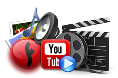 embed video, flash, audio, image, album, YouTube video